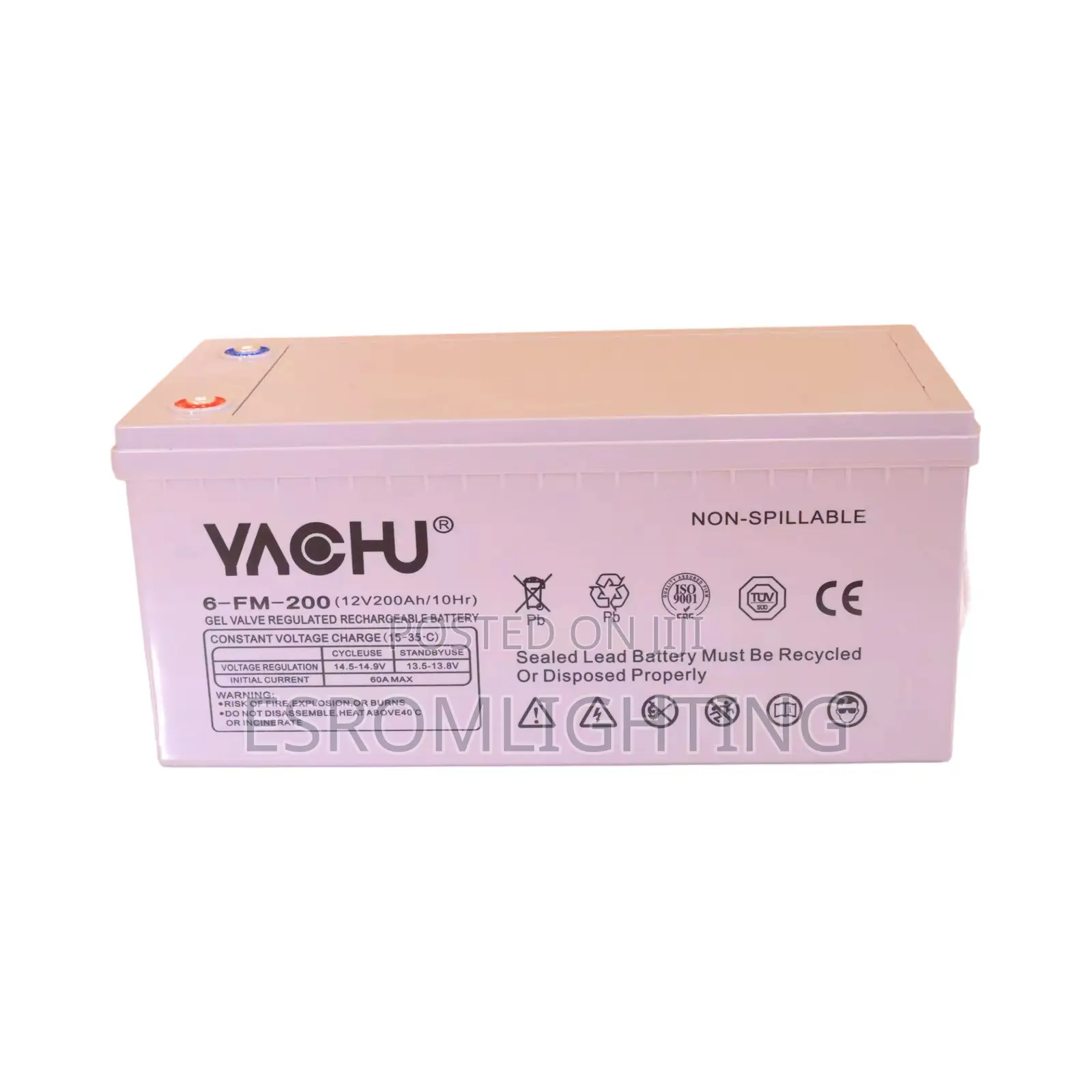 YACHU Solar Gel Battery 12V 200AH – Deep Cycle Solar Battery |