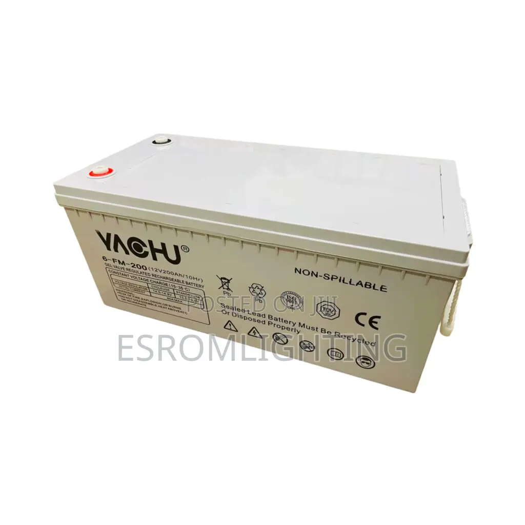 YACHU Solar Gel Battery 12V 200AH – Deep Cycle Solar Battery |