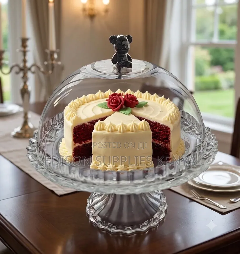 Glass Cake Stand With Lid Covered Dessert Display