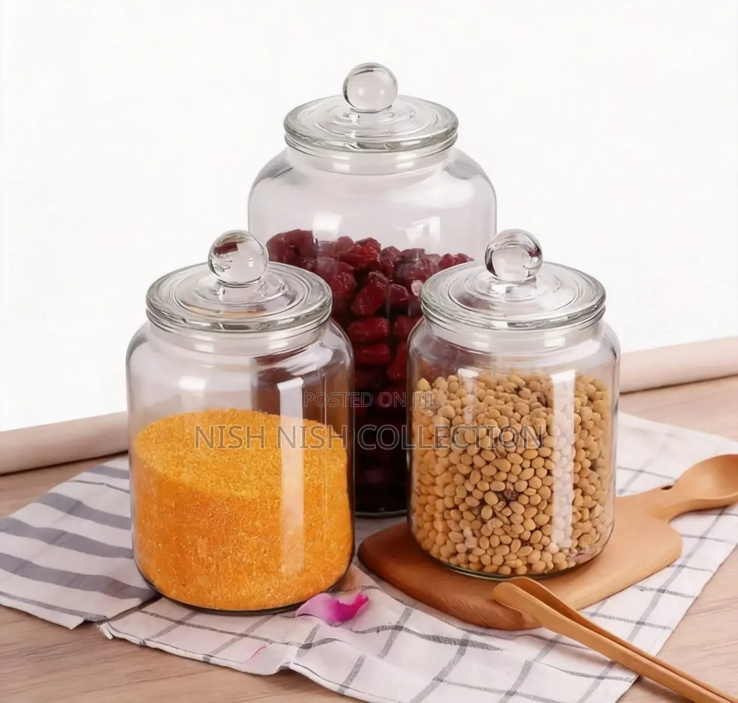  Available Clear Aclyric Storage Jars With Airtight Knob Lids*