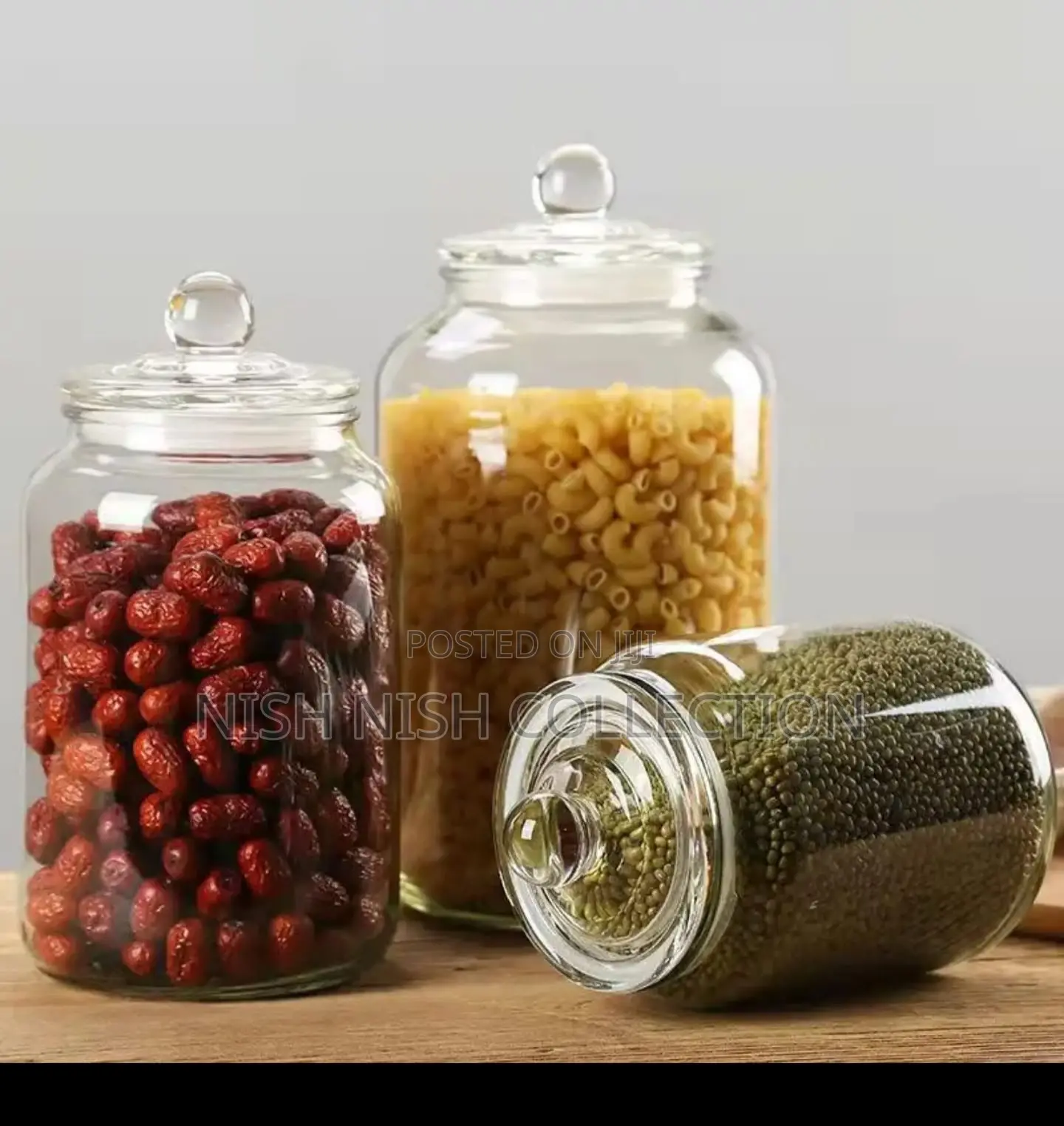  Available Clear Aclyric Storage Jars With Airtight Knob Lids*