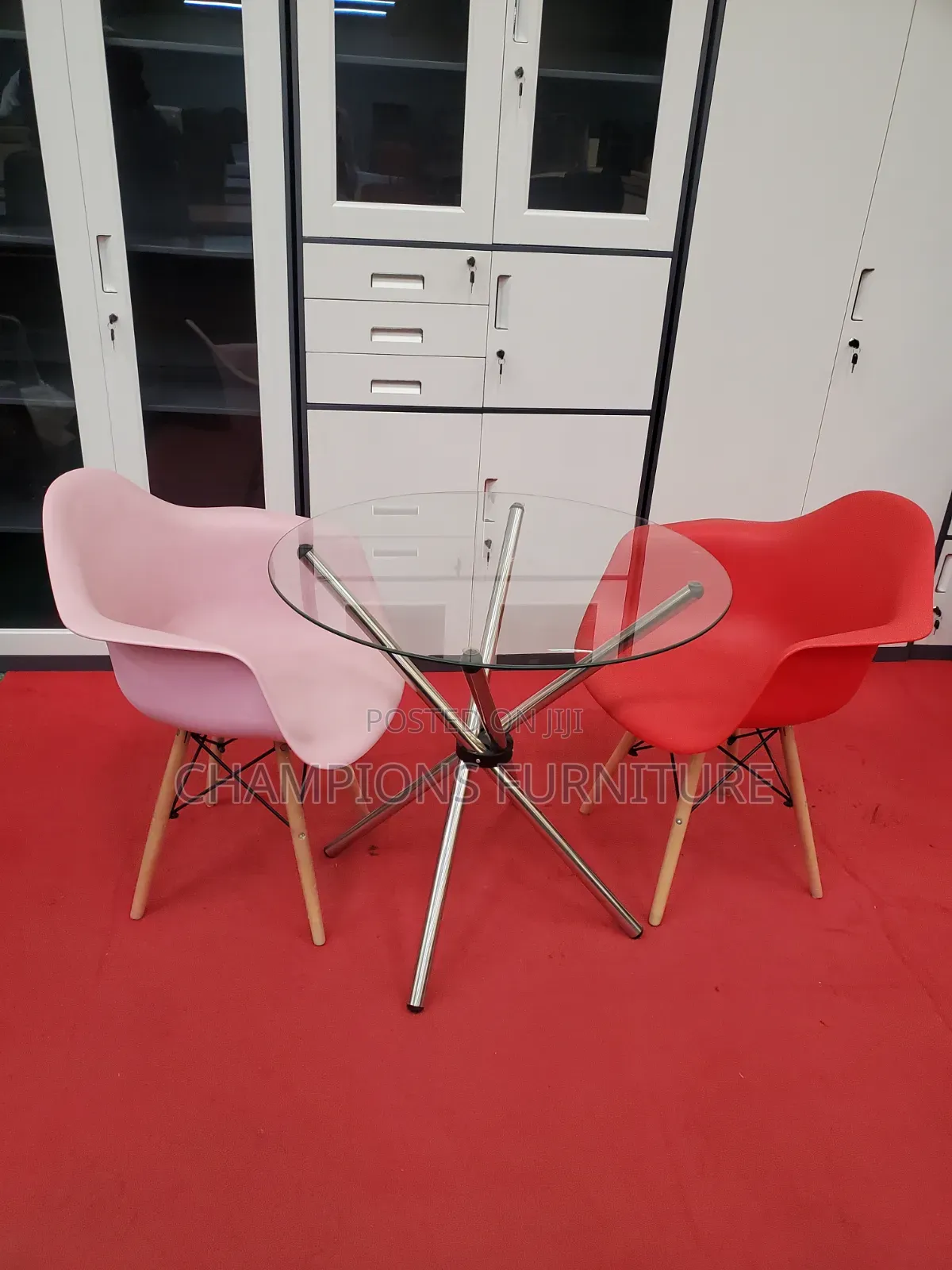 Glass Dining/Cefe Table With Chairs Set