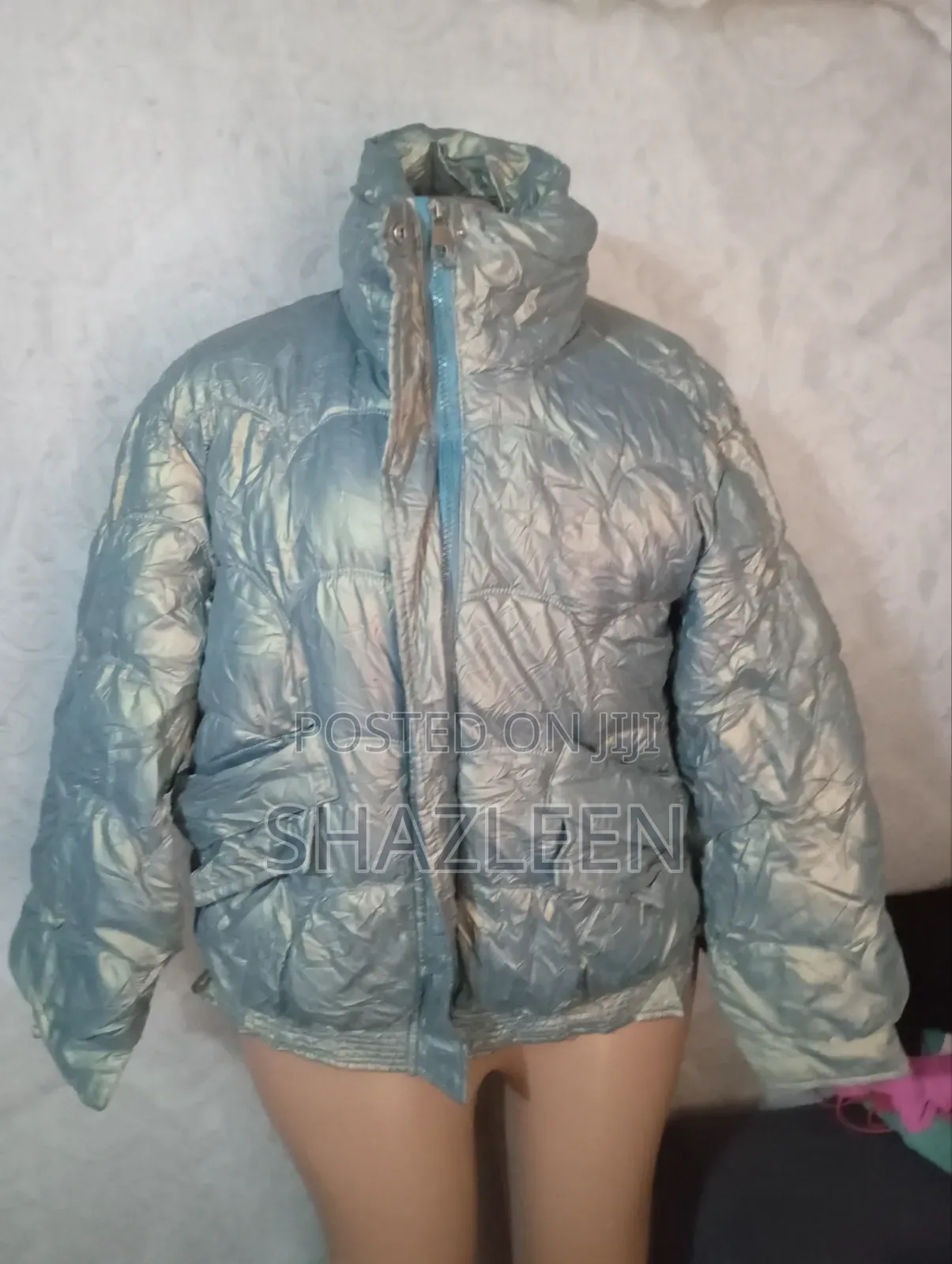 Metallic Ice Blue Puffer