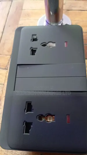 Linear Black Executive Twin Socket With Long Gang H3p