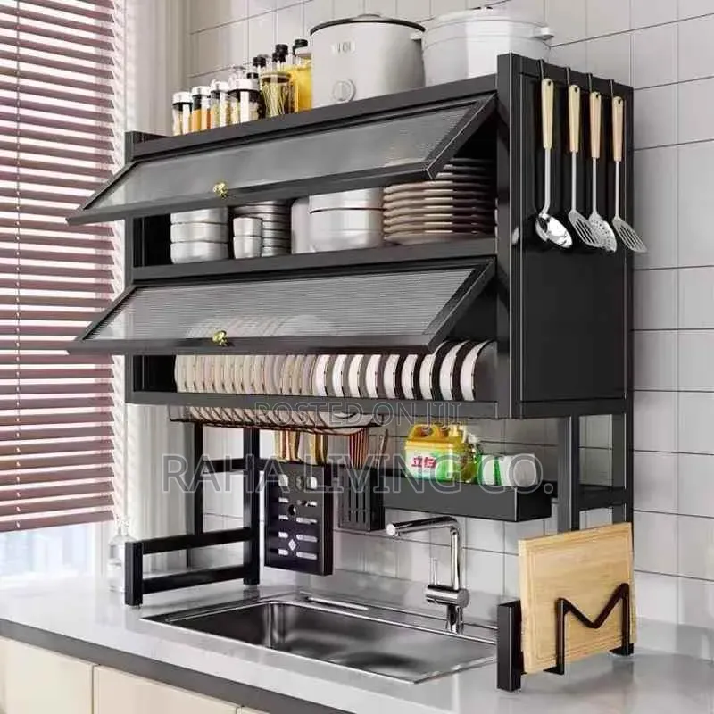 Double Layer Over Sink Organizer | Glass Cover | 85cm