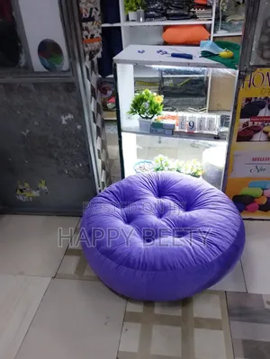 Lilac Purple Puffy Floor Cushion