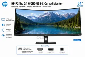 "HP P34hc G4 WQHD USB-C Curved Monitor 21y56as"