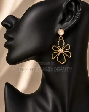 Modern Gold Floral Pearl Earrings | Statement | Women's Jewelry