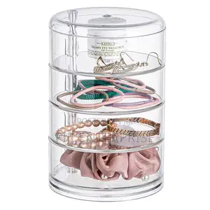 4-Layer Rotating Transparent Acrylic Jewelry Storage Organizer