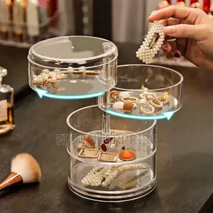 4-Layer Rotating Transparent Acrylic Jewelry Storage Organizer