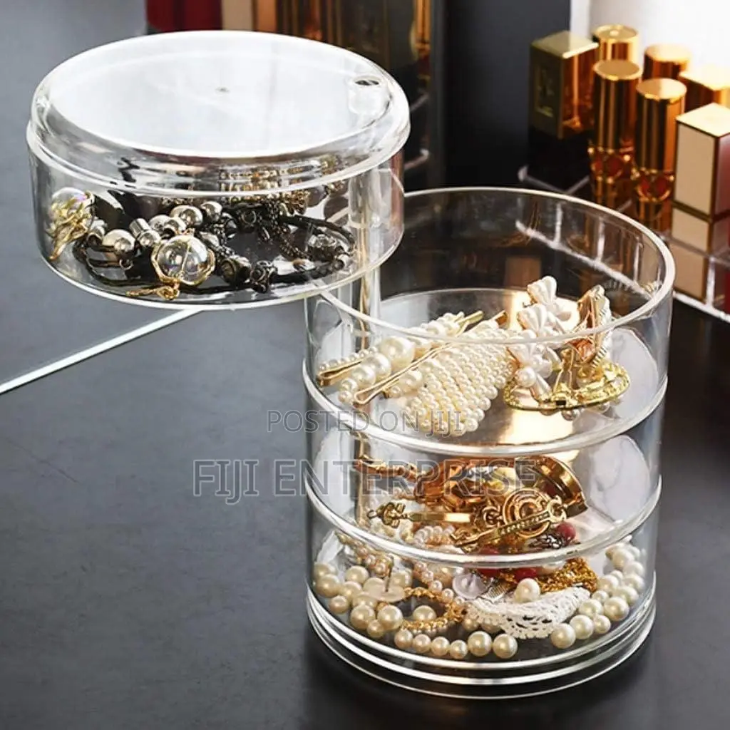 4-Layer Rotating Transparent Acrylic Jewelry Storage Organizer