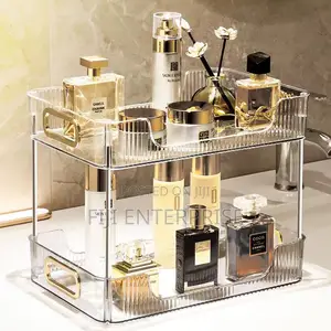 2-Tier Transparent Countertop Vanity Organizer