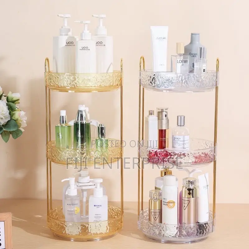 3-Layer 360° Rotating Luxury Makeup Skincare Organizer