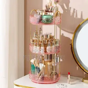3-Layer 360° Rotating Luxury Makeup Skincare Organizer