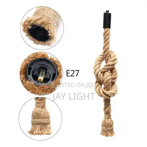 Vintage Adjustable Hemp Rope Hanging Light