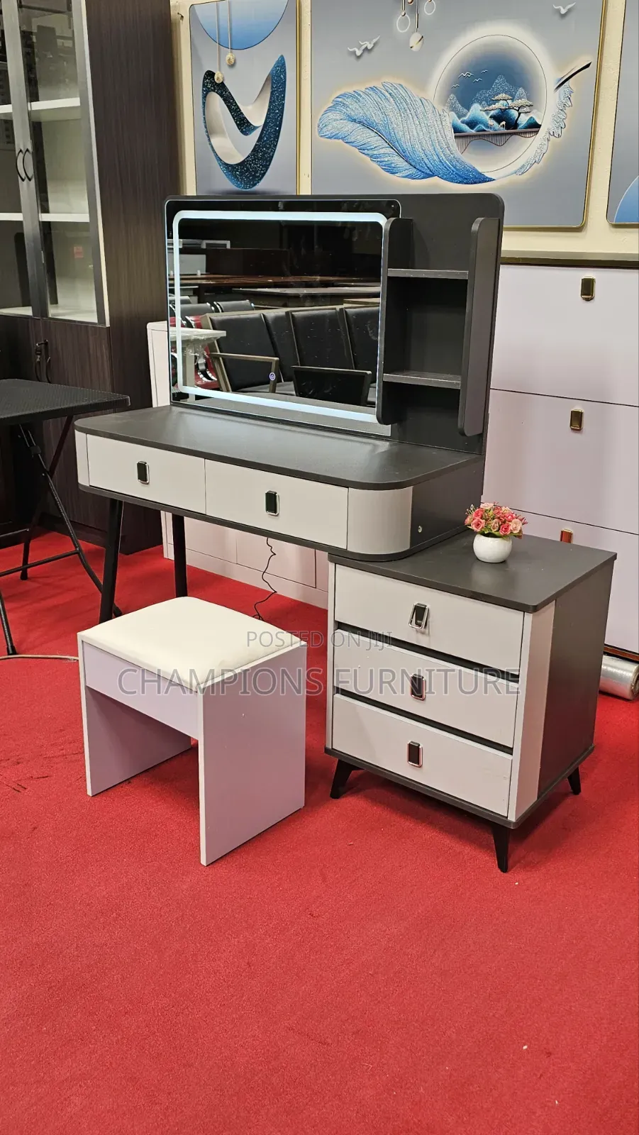 Modern Dressing Table With LED Mirror