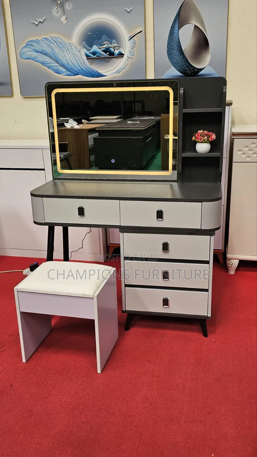 Modern Dressing Table With LED Mirror