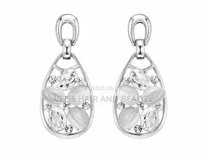 Silver Crystal Teardrop | Elegant Statement Earrings | Women Jewelry