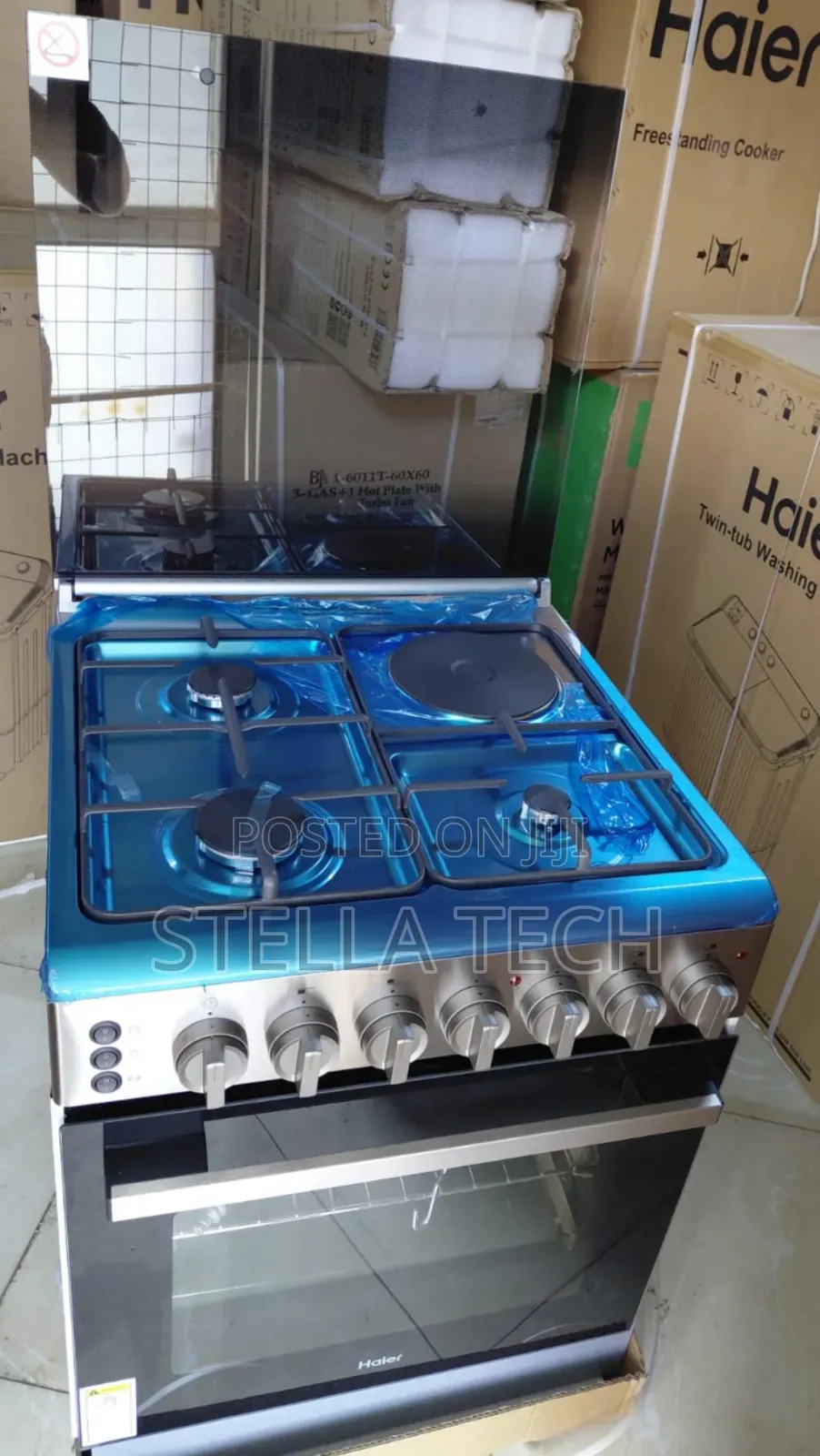Haier 3G + 1E Standing Cooker (HRE6313CDRSS)no Gas Sensor