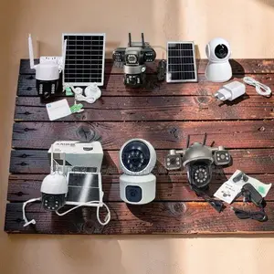 Smart Home Security 4G andWifi Rotating Dual Triple Lens Solar Cameras