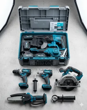 Heavy Duty Makita 6-in-1 Cordless Drill, Grinder Saw Kit"