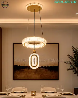 LED Chandelier Round Gold/Black