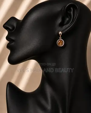 Rose Gold Amber Crystal Drop Earrings | Elegant Women's Jewellery