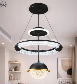 LED Chandelier Black Round