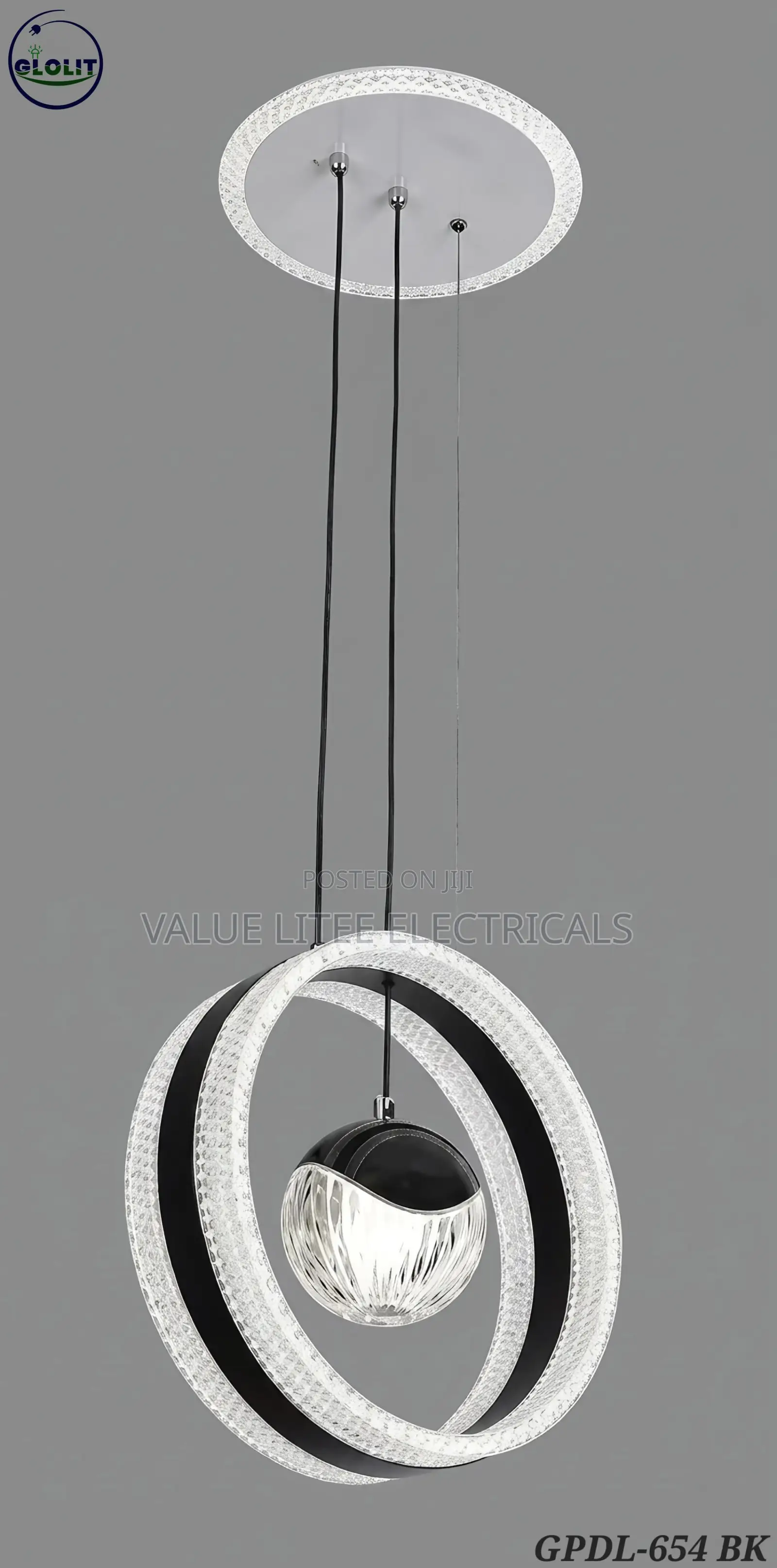 LED Chandelier Black Round