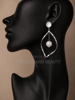 Silver Pearl Statement Drop Earrings | Modern Women's Jewelry
