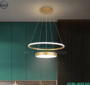 LED Chandelier 2 Level Black/Gold