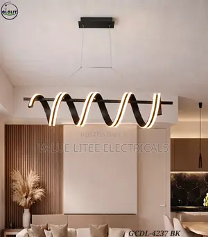 LED Spiral Chandelier Black/Gold