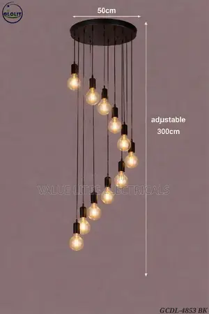 LED Staircase Chandelier Bulb Desighn Black