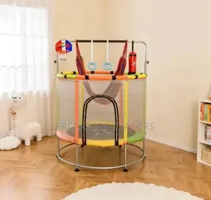 4FT Kids Fitness Trampoline With Enclosure