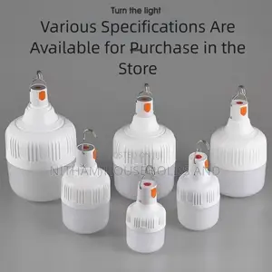 150W Rechargeable LED Light Bulb – Cool White, Portable for Home