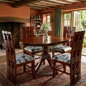Heritage Oval Wooden 4 Seater Dining Set