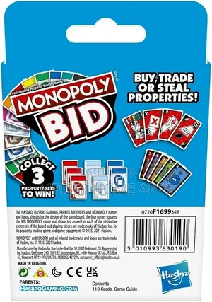 Monopoly Bid Game