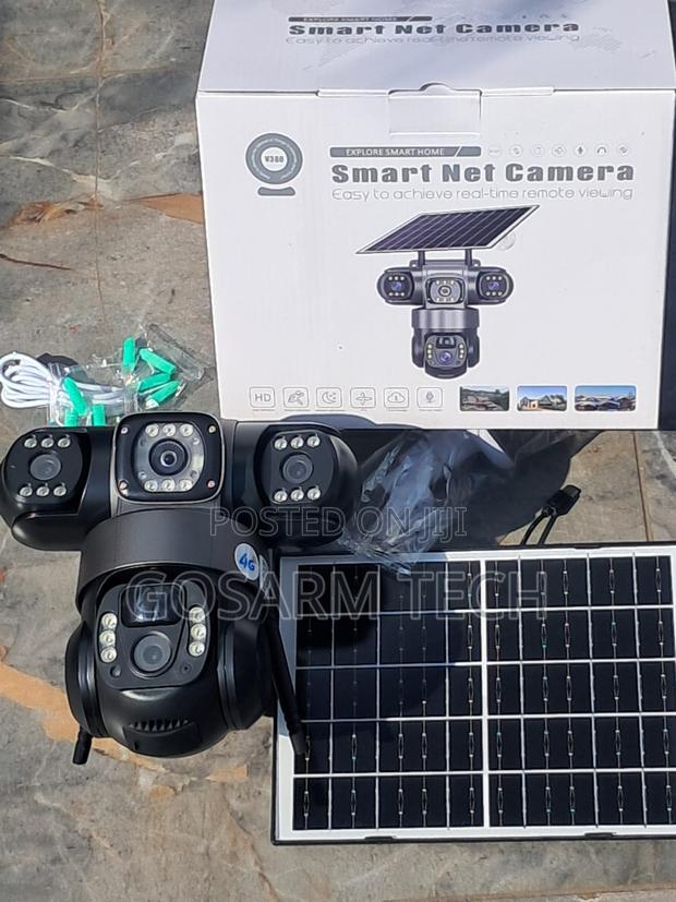 PTZ V380 Dual Lens 4g Solar Camera Night Vision Two Way Audio