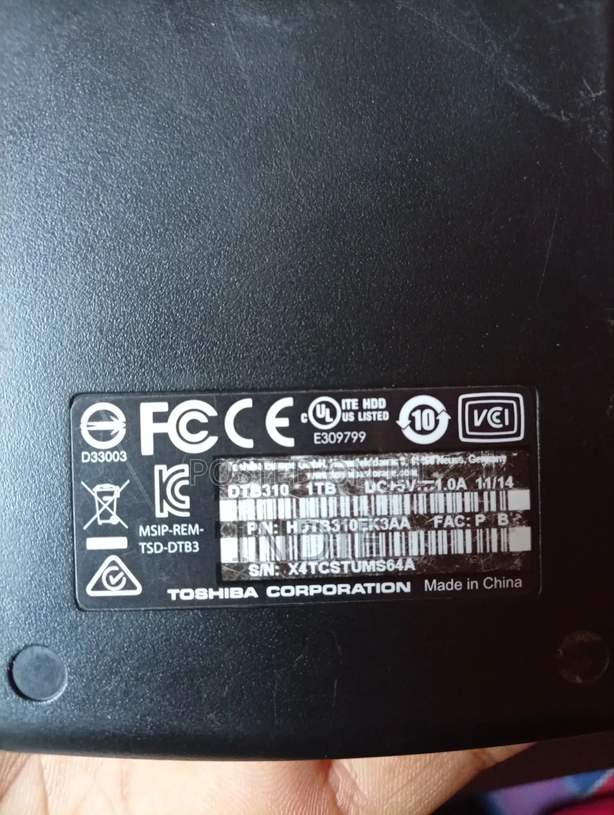 Toshiba Harddrive 1tb