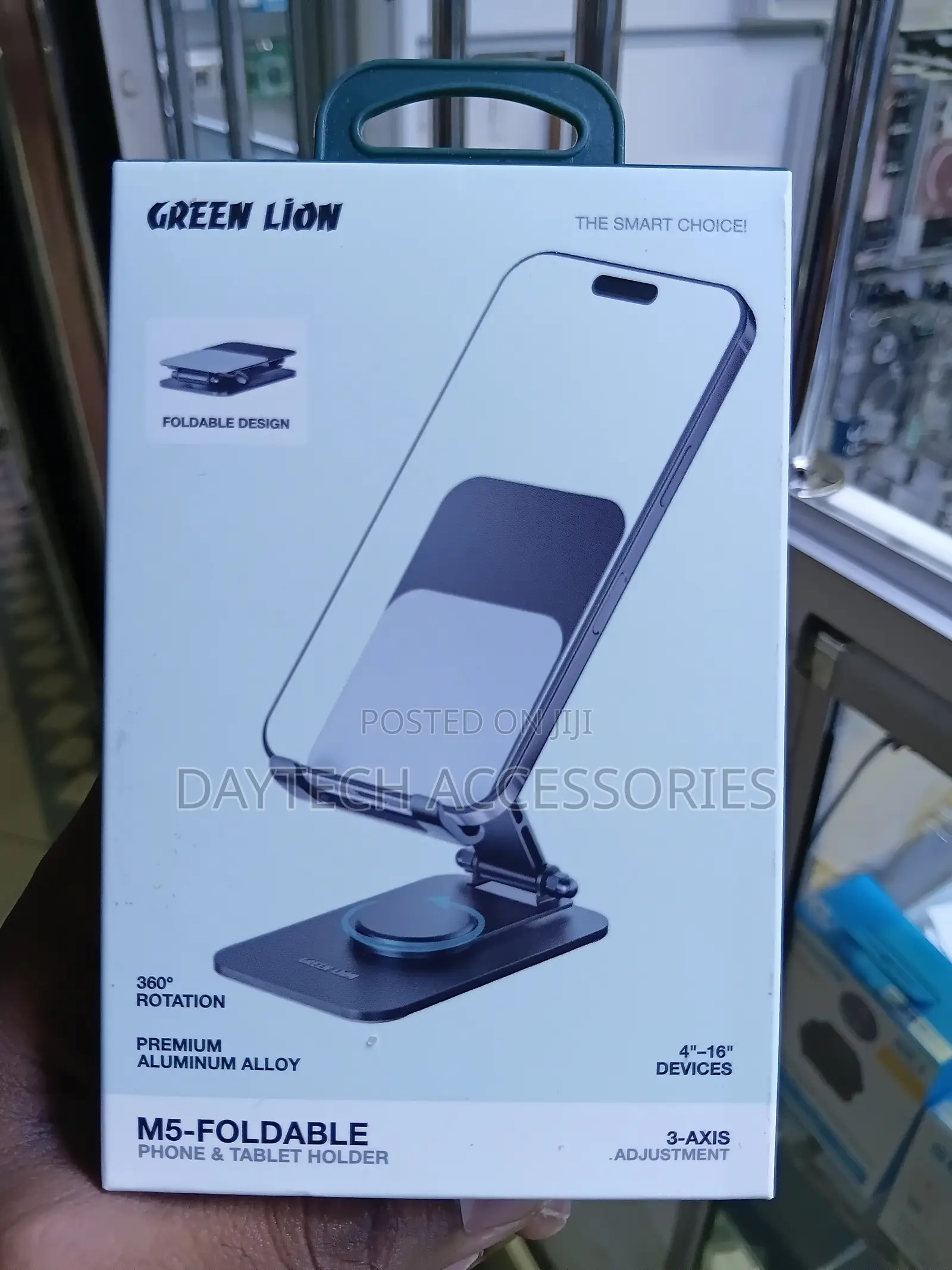 This Is a Green Lion M5-Foldable Phone Tablet Holder