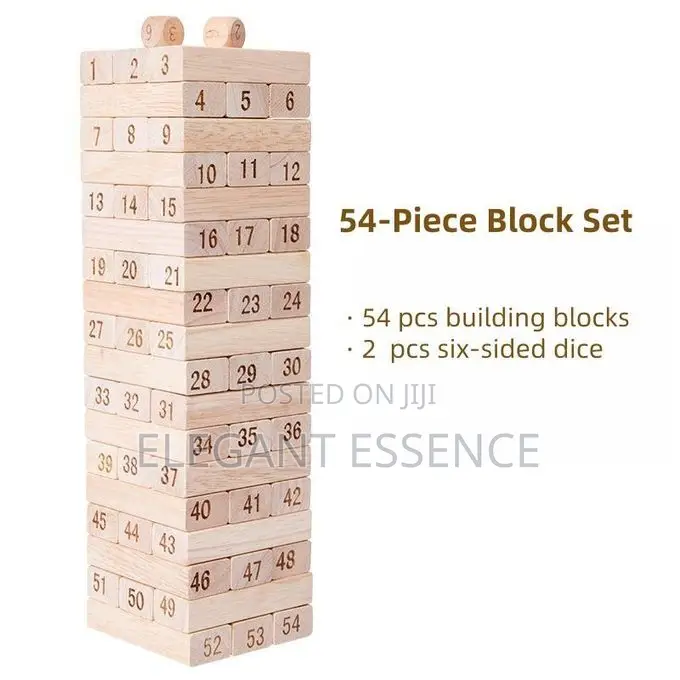 54pcs Stacking Blocks Balancing Game Pulling Blocks Layer by Layer