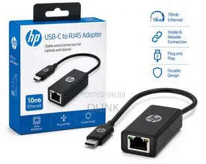 HP USB-C to RJ45 Adapter - Black - V7W66AA