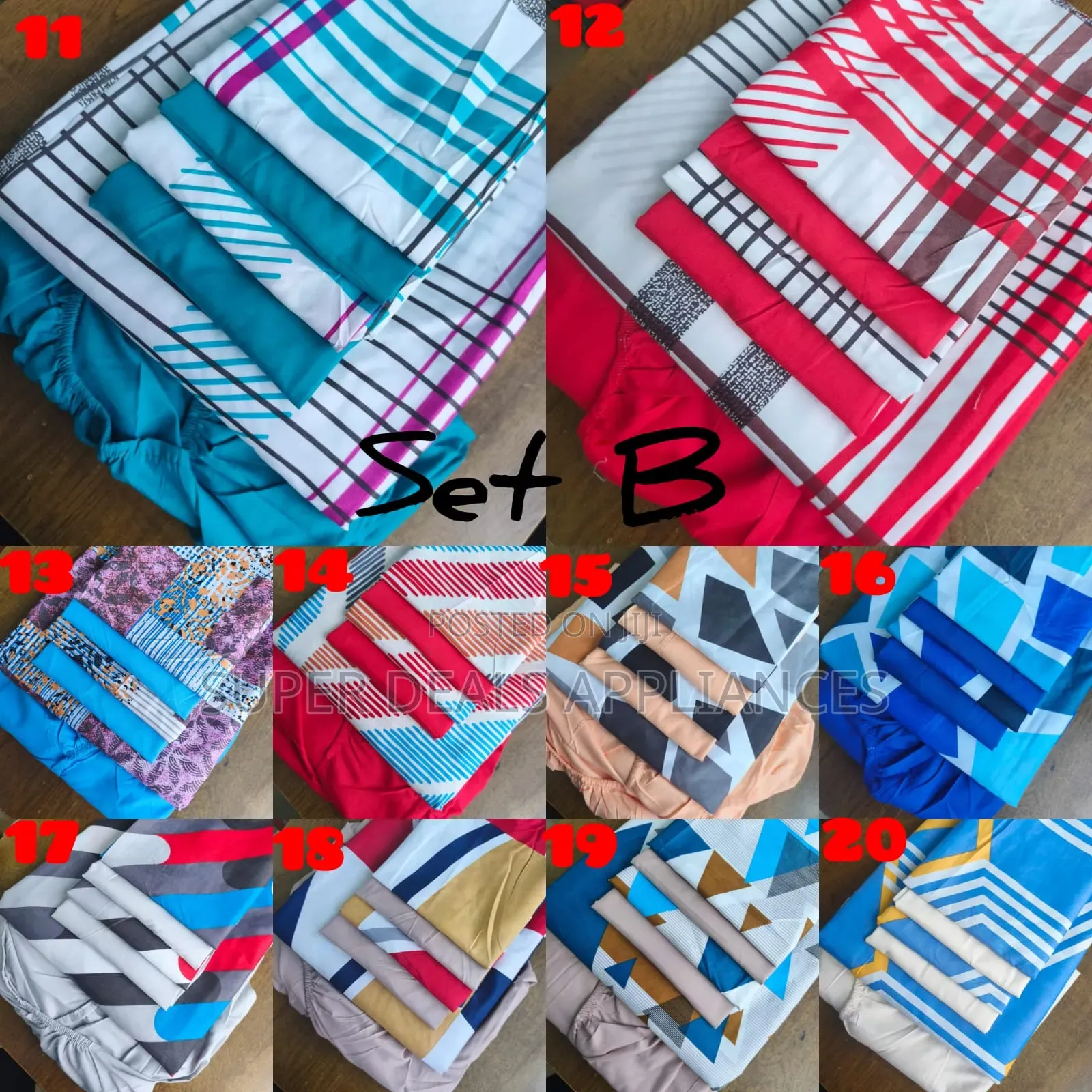 6 PCS Floral and Plain Fitted Bedsheet