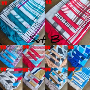 6 PCS Floral and Plain Fitted Bedsheet