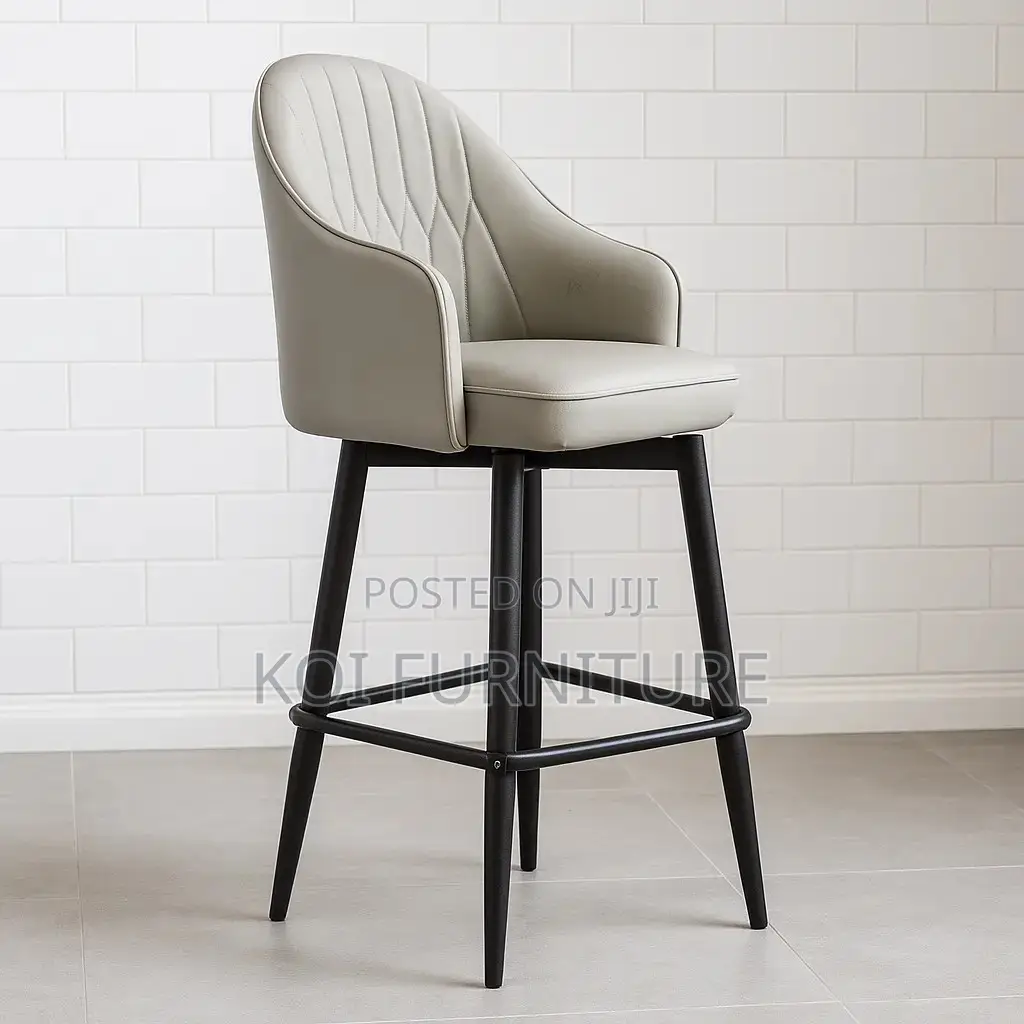 Barstool; Leather Recliner Swivel Barstools