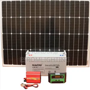 Huachu12V 100AH Solar Kit 120W Solar Panel + 300W Inverter+Gel Battery