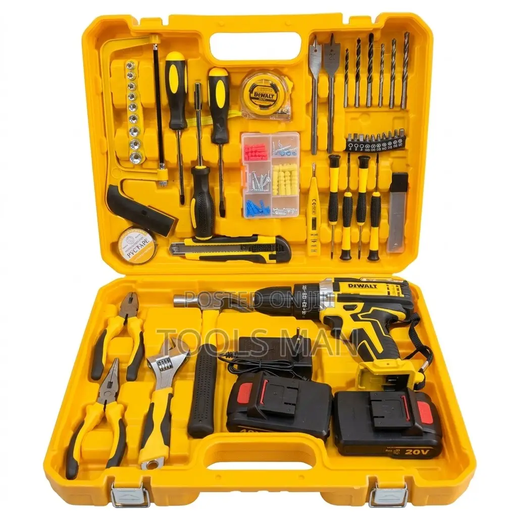 Drill Set DeWALT Cordless Complete Toolkit. 2 Rechargeable Batteries