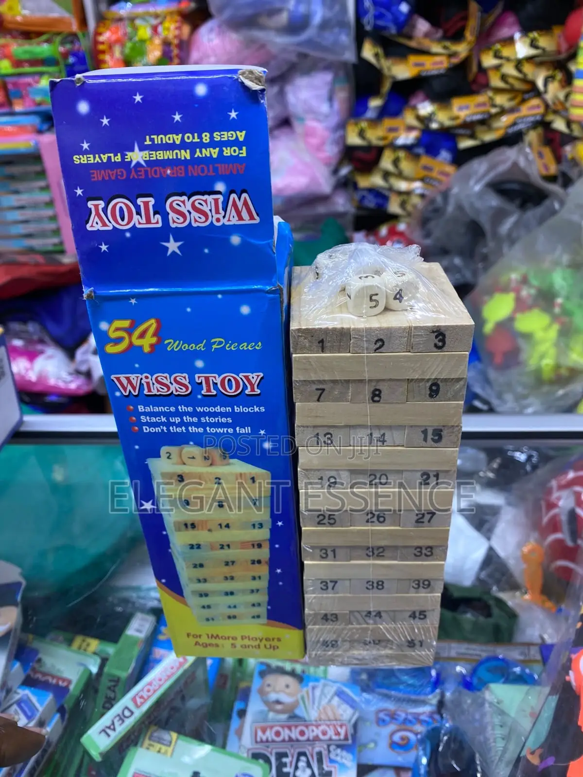 54pcs Stacking Blocks Balancing Game Pulling Blocks Layer by Layer