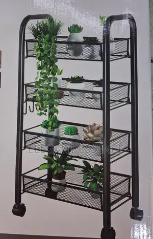Movable 4 Layer Metallic Storage Basket