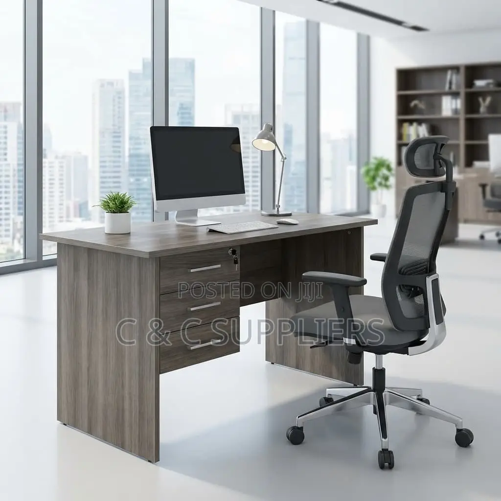 Simple Study Desk With Drawers-1.0m